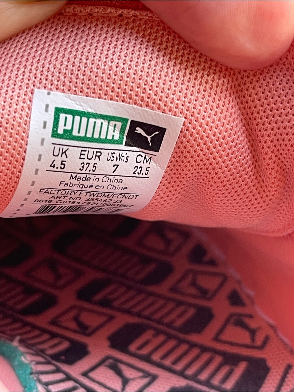 PUMA Women’s Suede Sneakers Pink Coral White Size 7 Classic Low Top - Picture 6 of 7